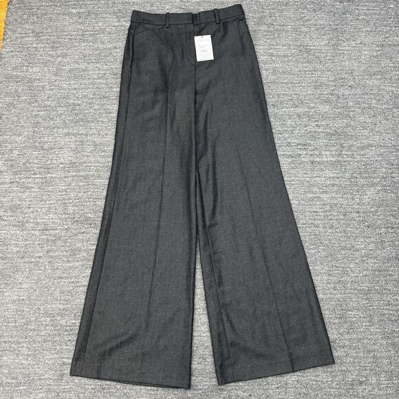 Theory Pants - Theory Pants Women 6 Gray Wide Leg Sleek Flannel Career Office Business Terena
